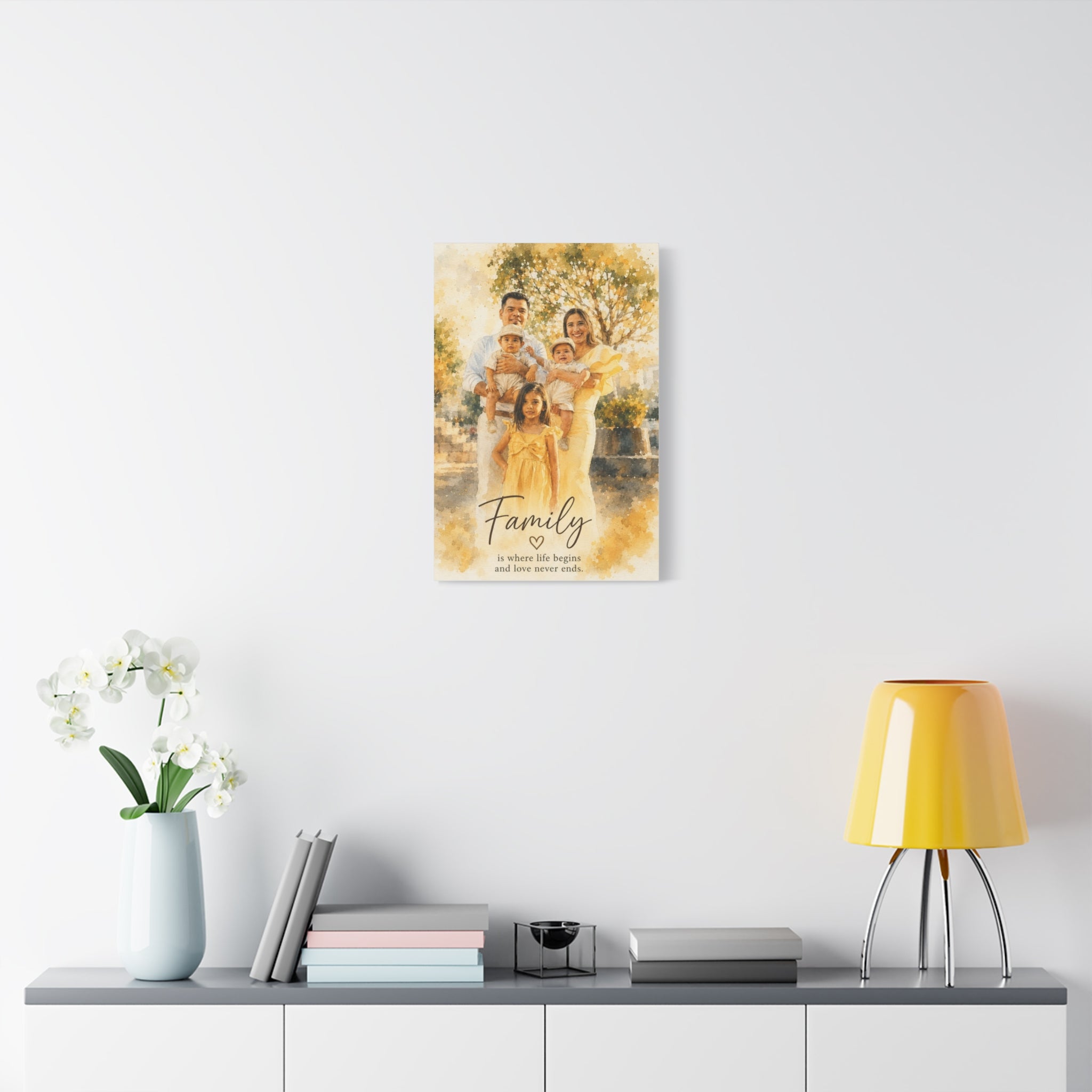 Custom Watercolor Family Portrait Canvast
