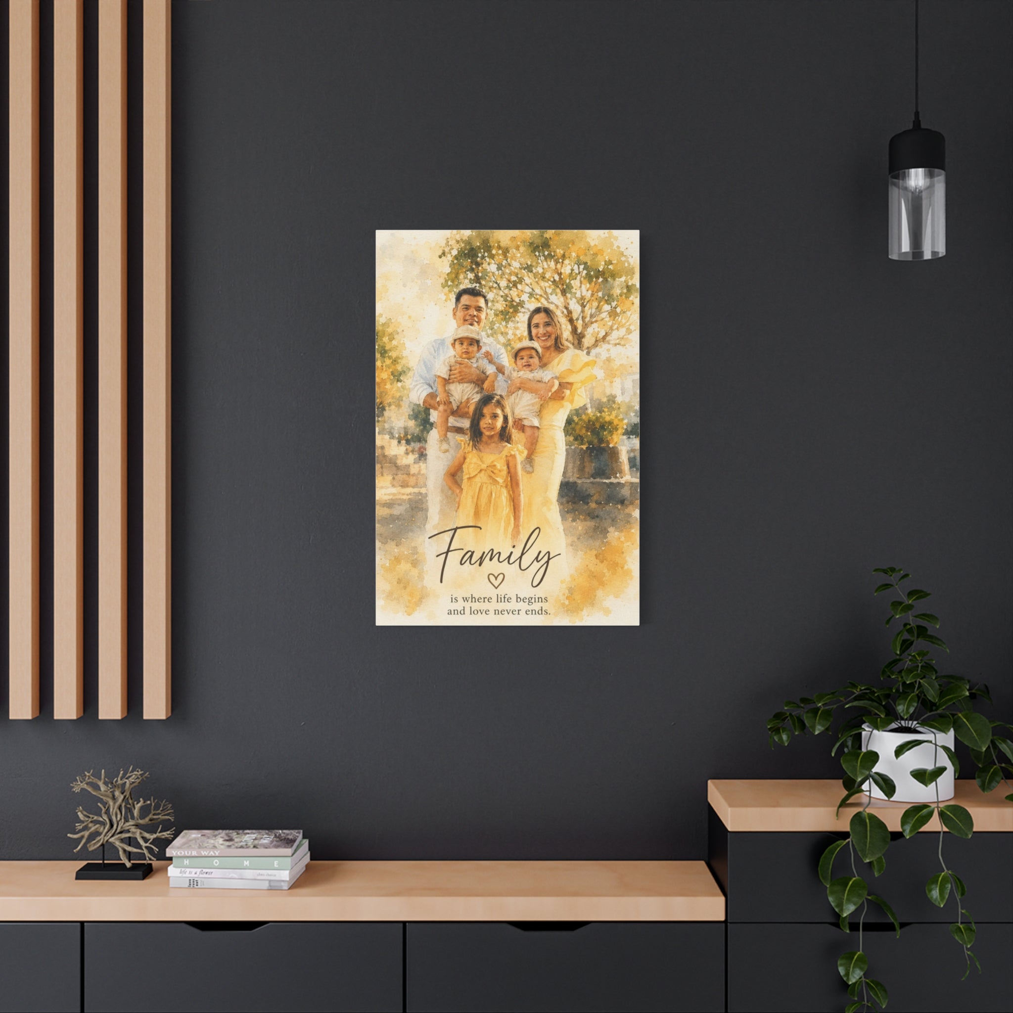 Custom Watercolor Family Portrait Canvast