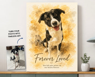 Custom Watercolor Pet Portrait Canvas
